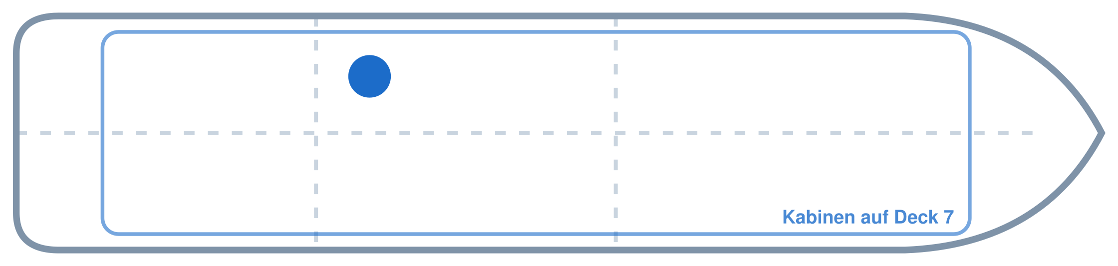 Lage der Kabine an Bord der AIDAbella: Mittschiffs, Backbord