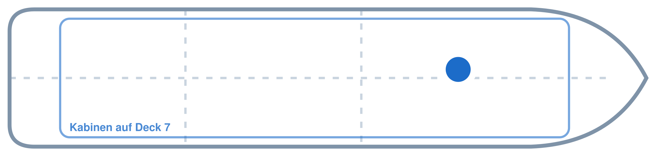 Lage der Kabine an Bord der AIDAbella: Vorne, Backbord