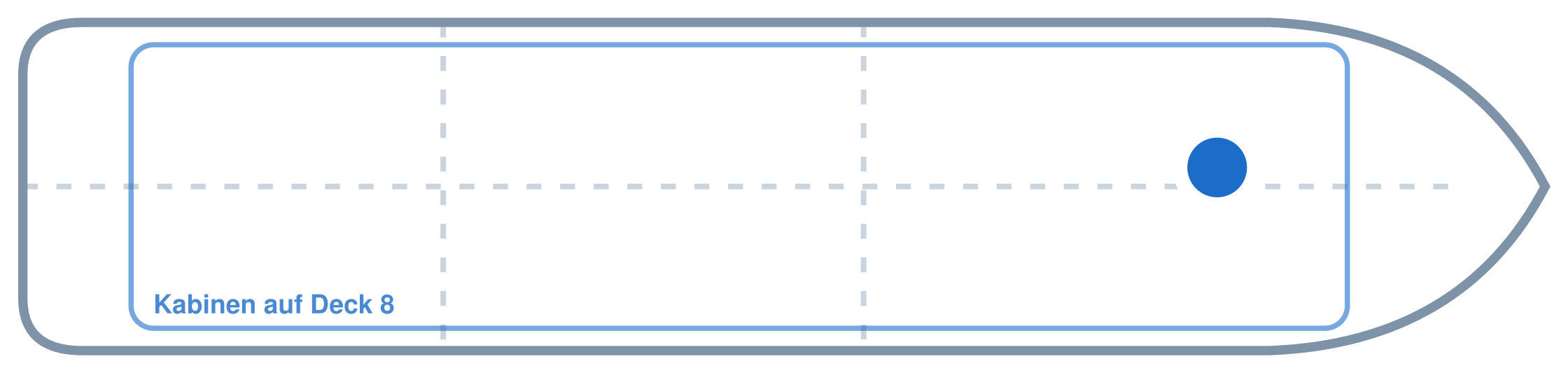 Lage der Kabine an Bord der AIDAblu: Vorne, Backbord