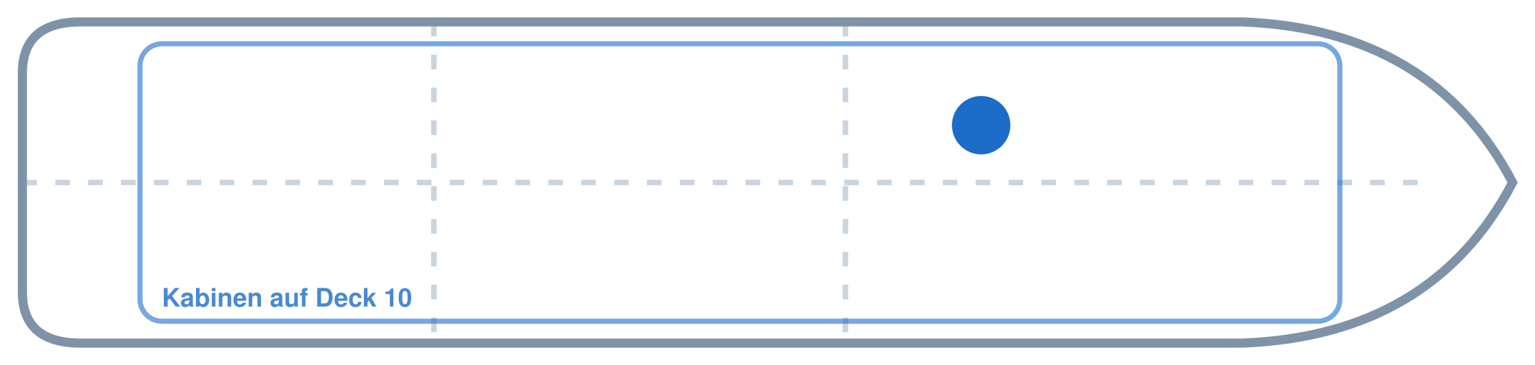 Lage der Kabine an Bord der AIDAcosma: Mittschiffs, Backbord