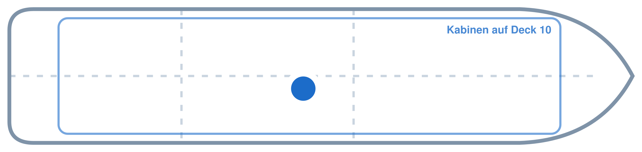Lage der Kabine an Bord der AIDAcosma: Mittschiffs, Steuerbord