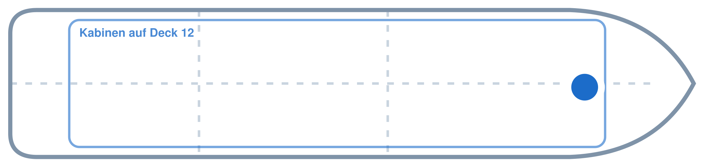Lage der Kabine an Bord der AIDAcosma: Vorne, Steuerbord