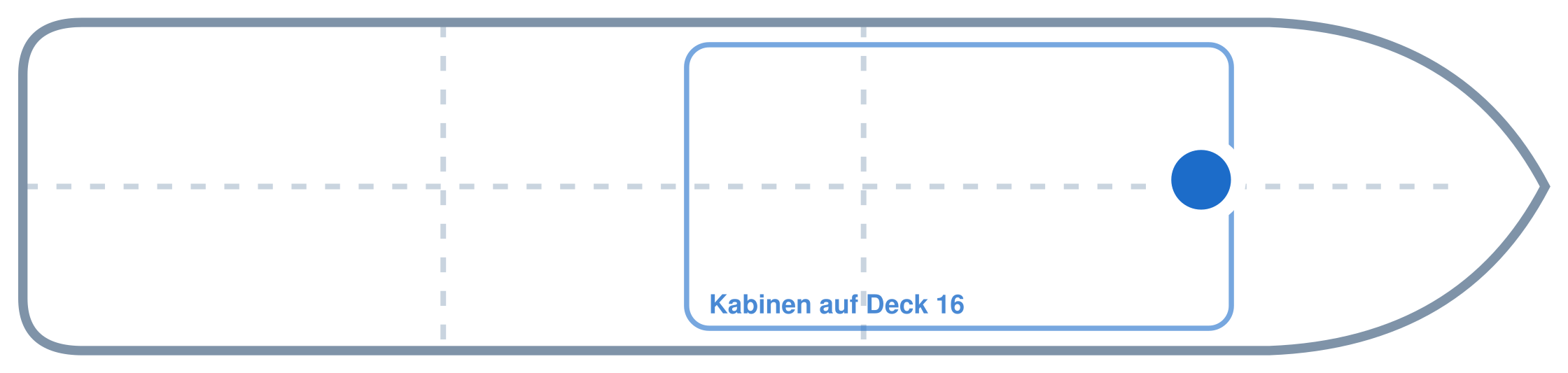 Lage der Kabine an Bord der AIDAcosma: Vorne, Steuerbord