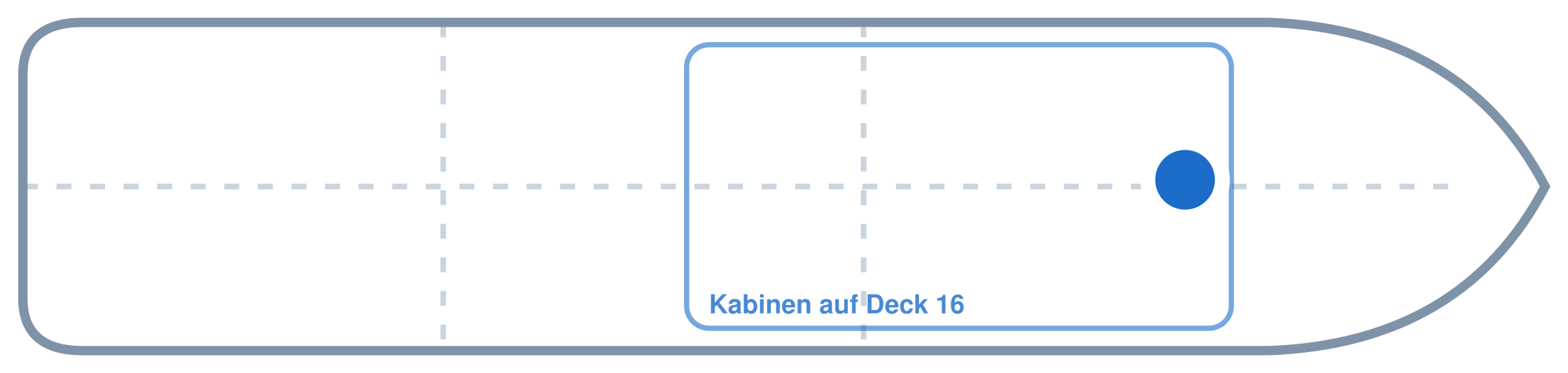 Lage der Kabine an Bord der AIDAcosma: Vorne, Steuerbord