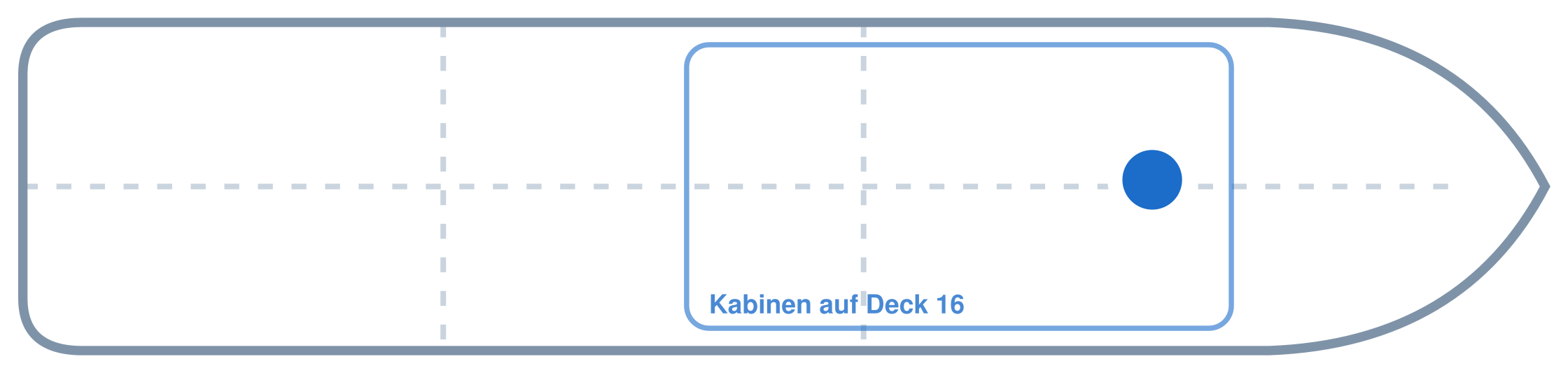 Lage der Kabine an Bord der AIDAcosma: Vorne, Steuerbord