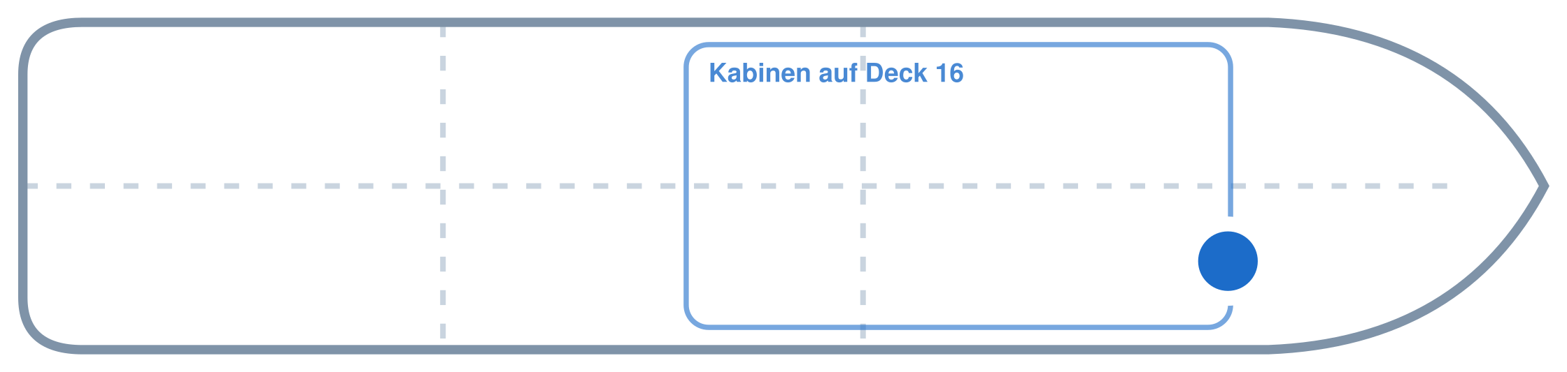 Lage der Kabine an Bord der AIDAcosma: Vorne, Steuerbord