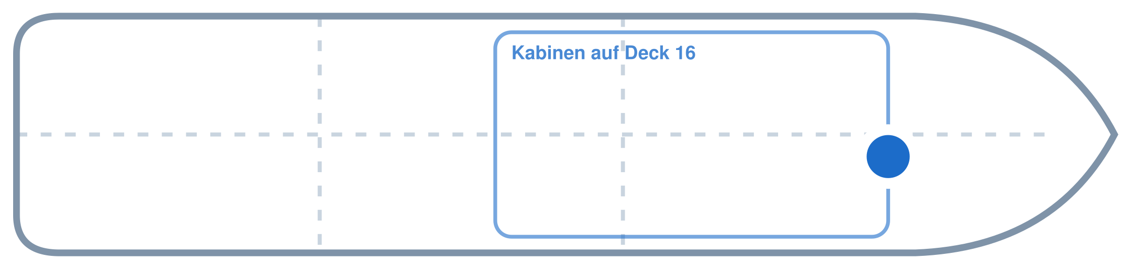 Lage der Kabine an Bord der AIDAcosma: Vorne, Steuerbord