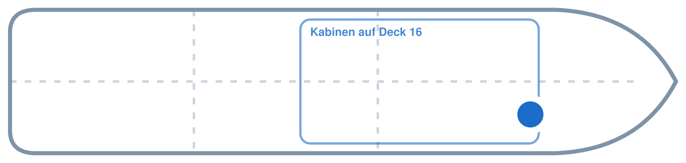 Lage der Kabine an Bord der AIDAcosma: Vorne, Steuerbord