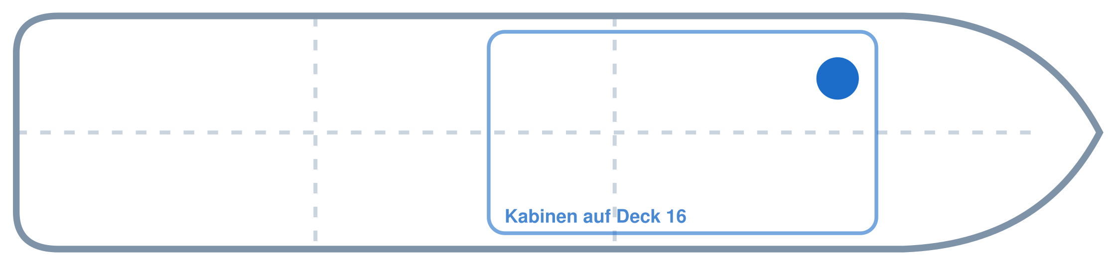 Lage der Kabine an Bord der AIDAcosma: Vorne, Backbord