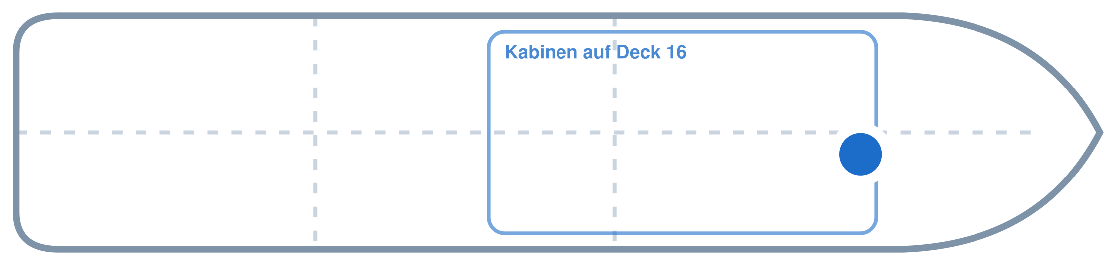Lage der Kabine an Bord der AIDAcosma: Vorne, Steuerbord
