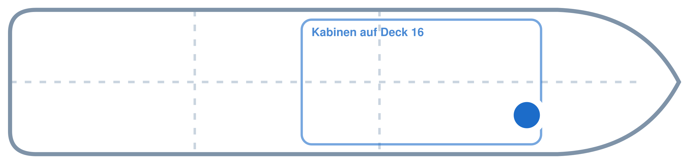 Lage der Kabine an Bord der AIDAcosma: Vorne, Steuerbord