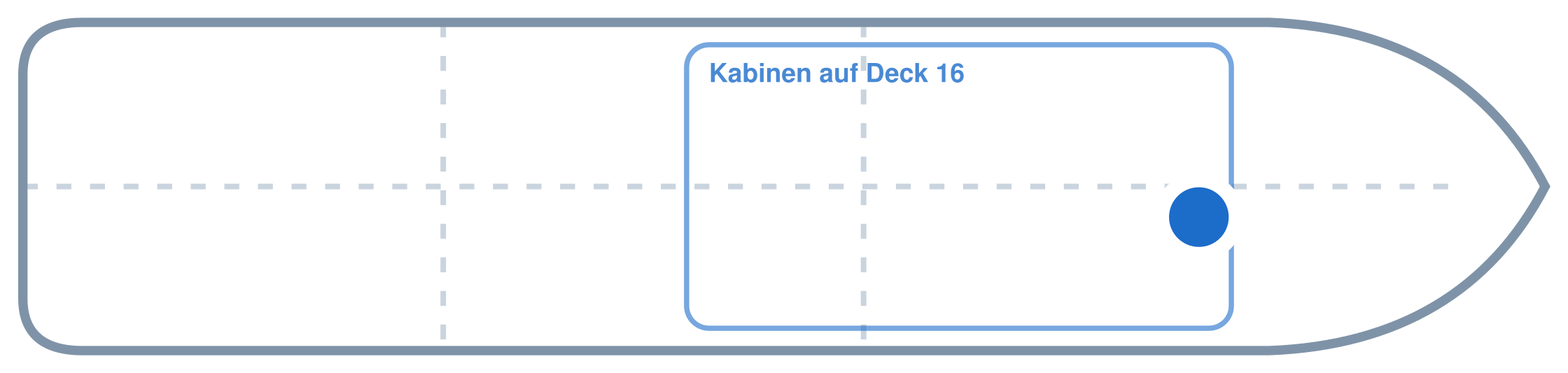 Lage der Kabine an Bord der AIDAcosma: Vorne, Steuerbord