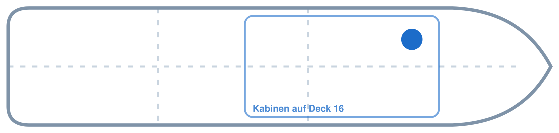 Lage der Kabine an Bord der AIDAcosma: Vorne, Backbord