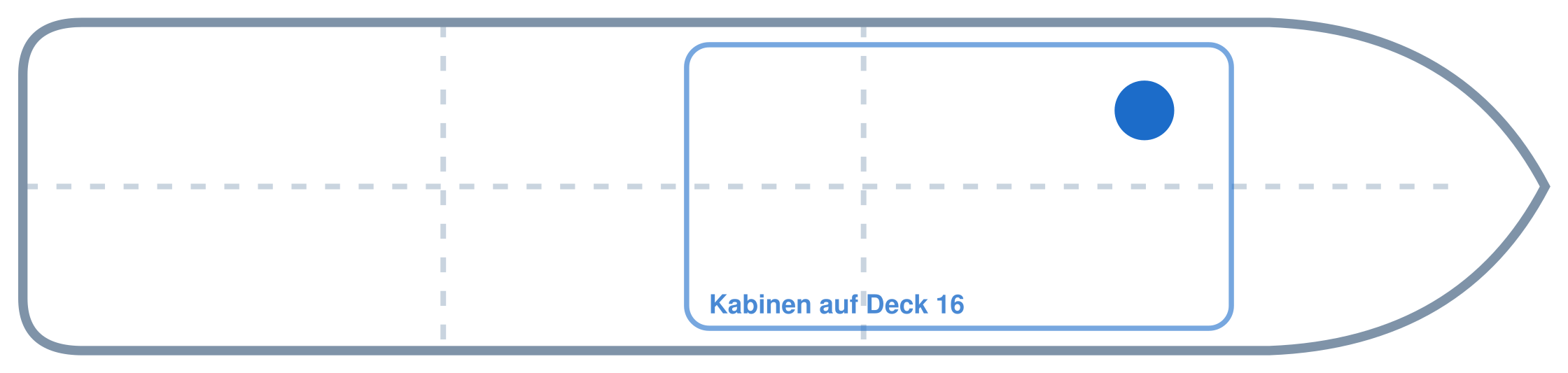 Lage der Kabine an Bord der AIDAcosma: Vorne, Backbord