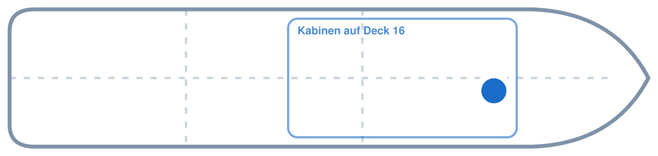 Lage der Kabine an Bord der AIDAcosma: Vorne, Steuerbord