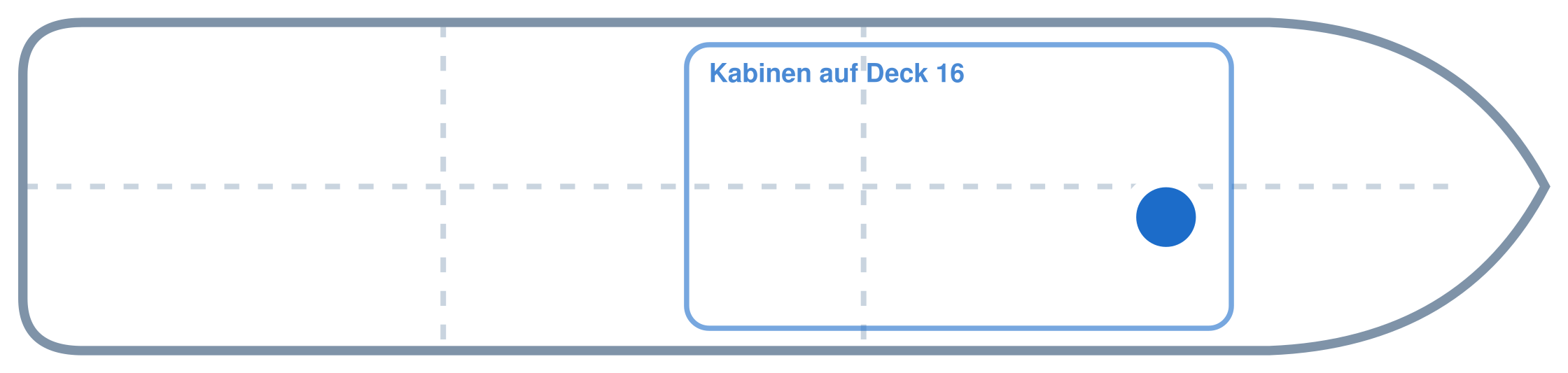 Lage der Kabine an Bord der AIDAcosma: Vorne, Steuerbord