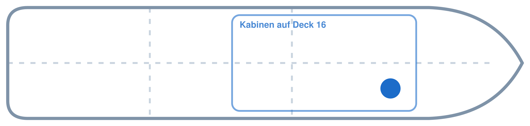 Lage der Kabine an Bord der AIDAcosma: Vorne, Steuerbord