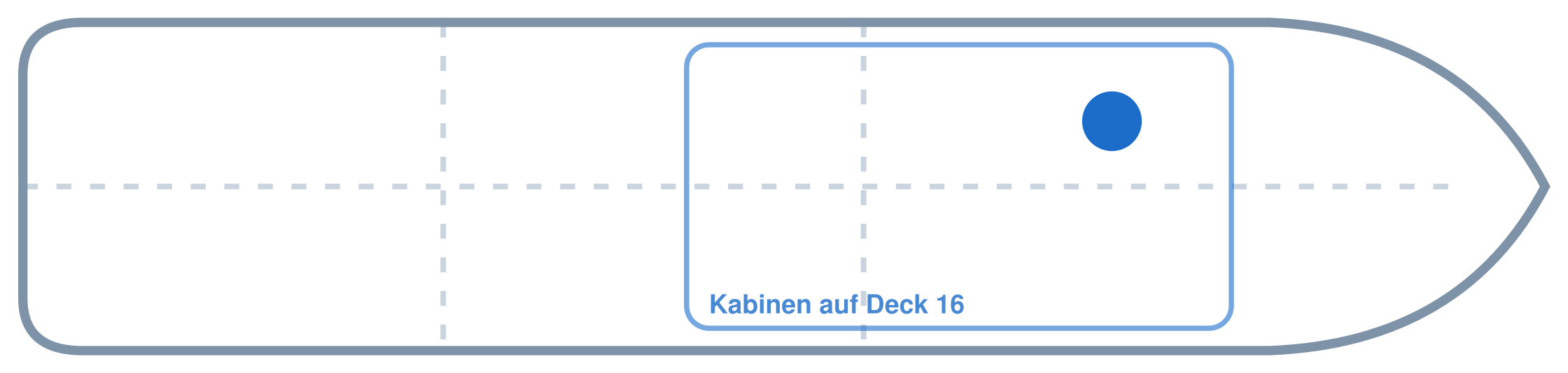 Lage der Kabine an Bord der AIDAcosma: Vorne, Backbord