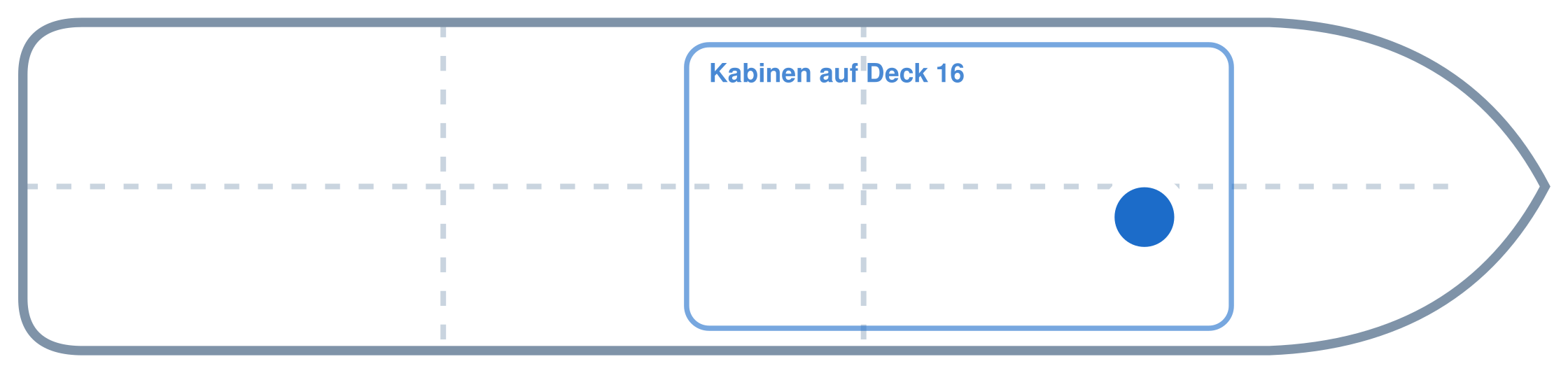 Lage der Kabine an Bord der AIDAcosma: Vorne, Steuerbord