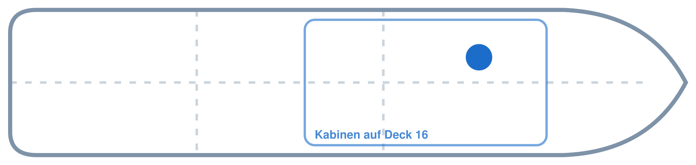 Lage der Kabine an Bord der AIDAcosma: Vorne, Backbord