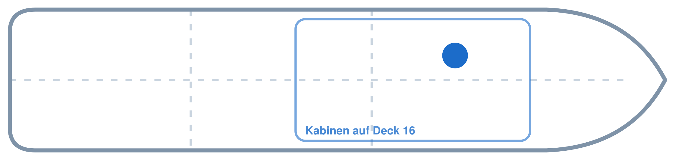 Lage der Kabine an Bord der AIDAcosma: Mittschiffs, Backbord