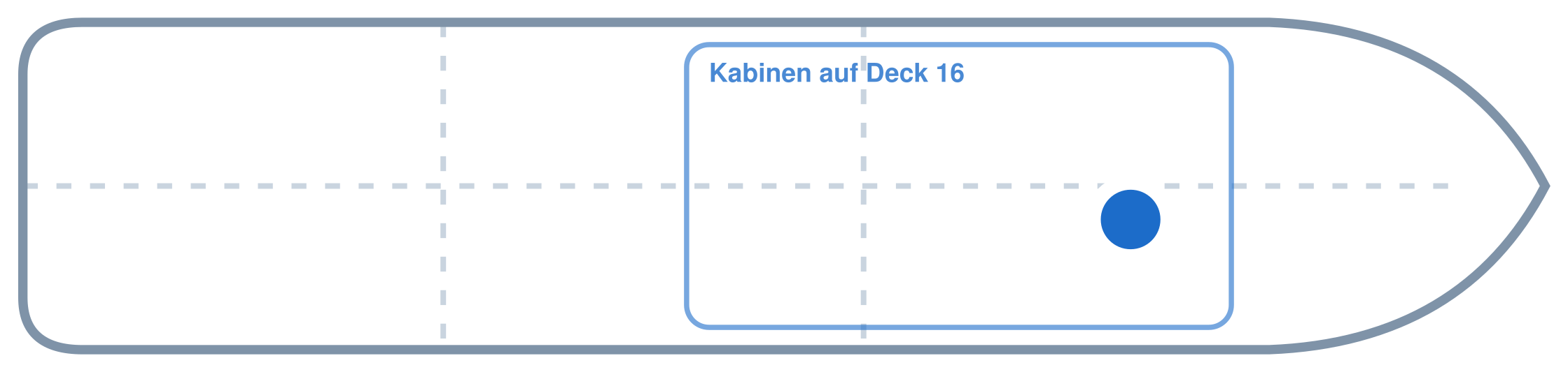 Lage der Kabine an Bord der AIDAcosma: Vorne, Steuerbord