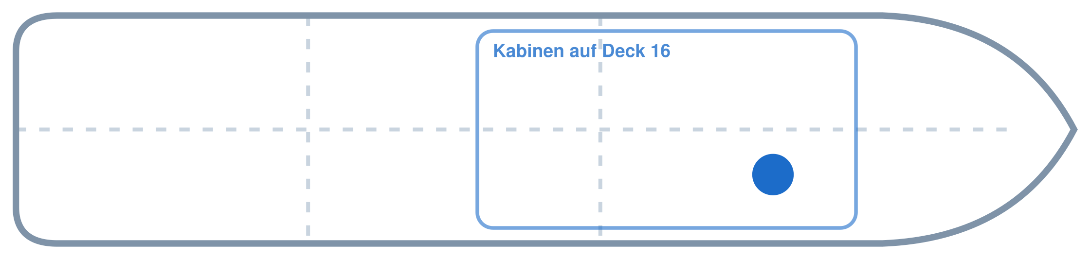Lage der Kabine an Bord der AIDAcosma: Vorne, Steuerbord