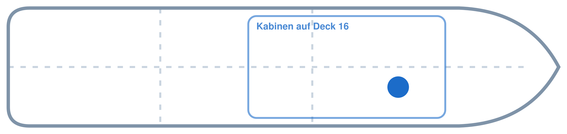 Lage der Kabine an Bord der AIDAcosma: Vorne, Steuerbord