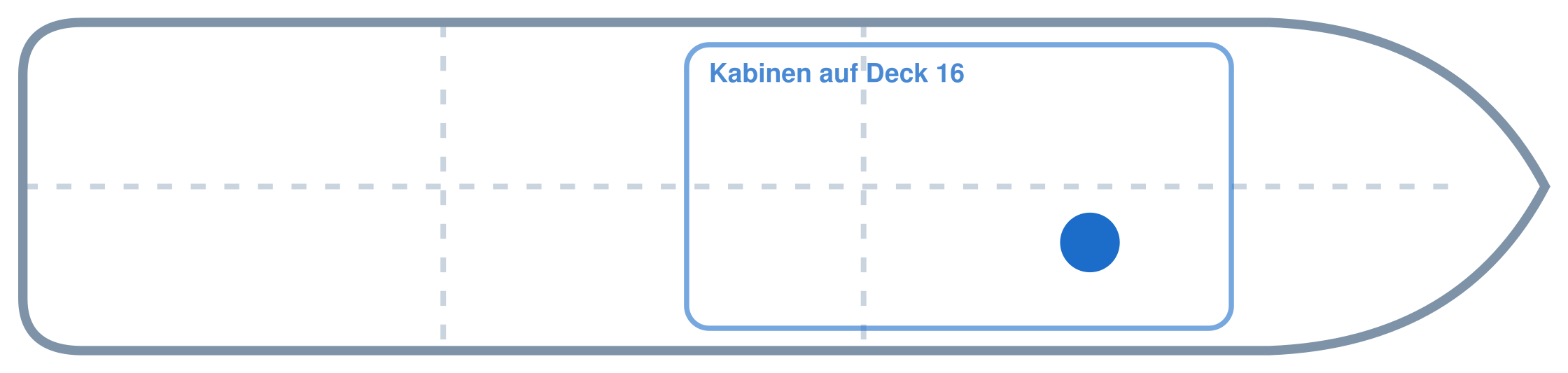 Lage der Kabine an Bord der AIDAcosma: Vorne, Steuerbord
