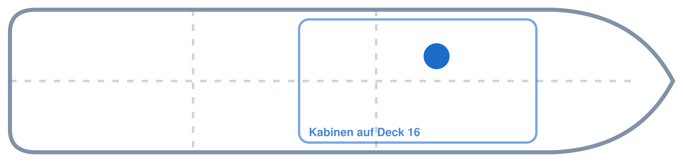 Lage der Kabine an Bord der AIDAcosma: Mittschiffs, Backbord