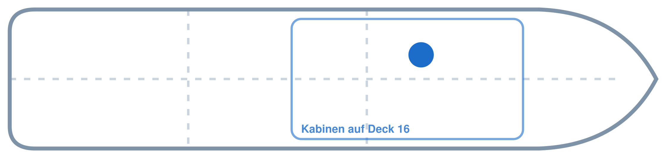 Lage der Kabine an Bord der AIDAcosma: Mittschiffs, Backbord