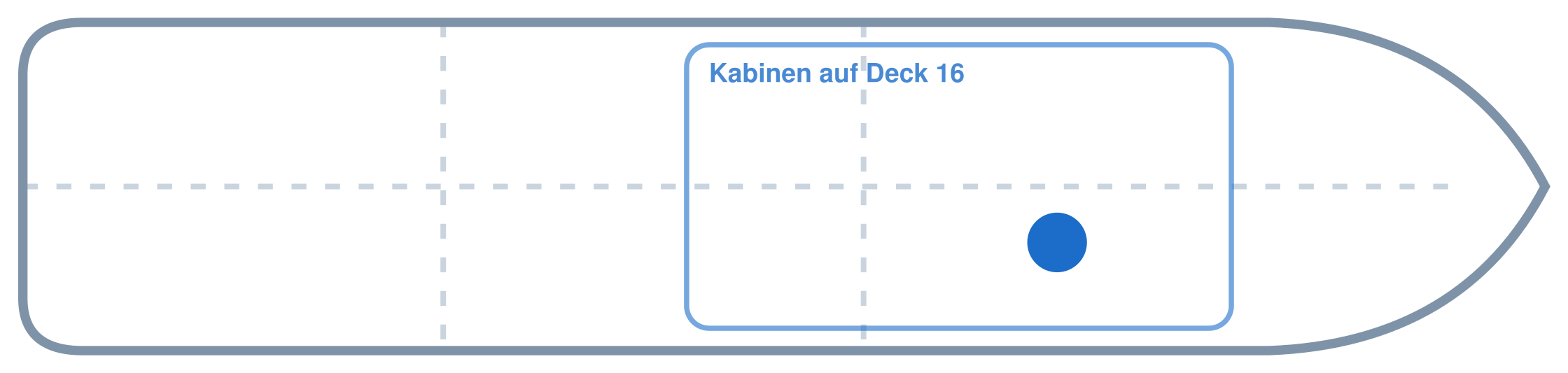 Lage der Kabine an Bord der AIDAcosma: Mittschiffs, Steuerbord