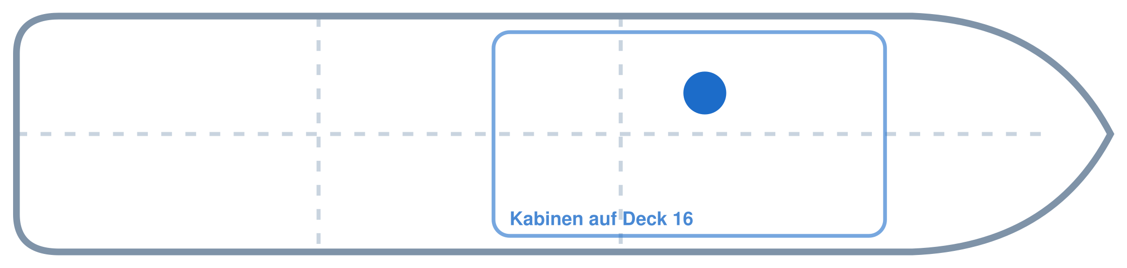 Lage der Kabine an Bord der AIDAcosma: Mittschiffs, Backbord
