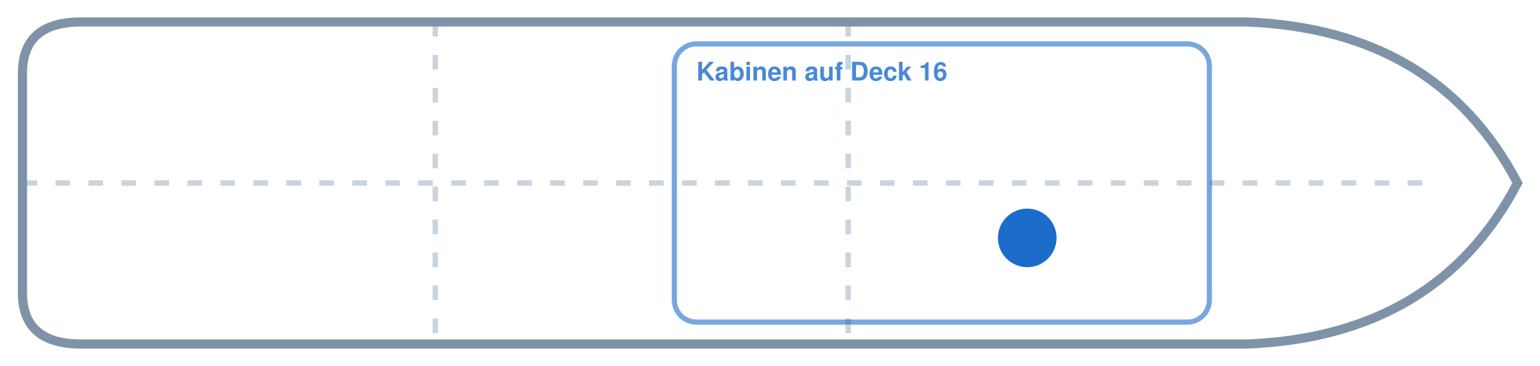 Lage der Kabine an Bord der AIDAcosma: Mittschiffs, Steuerbord