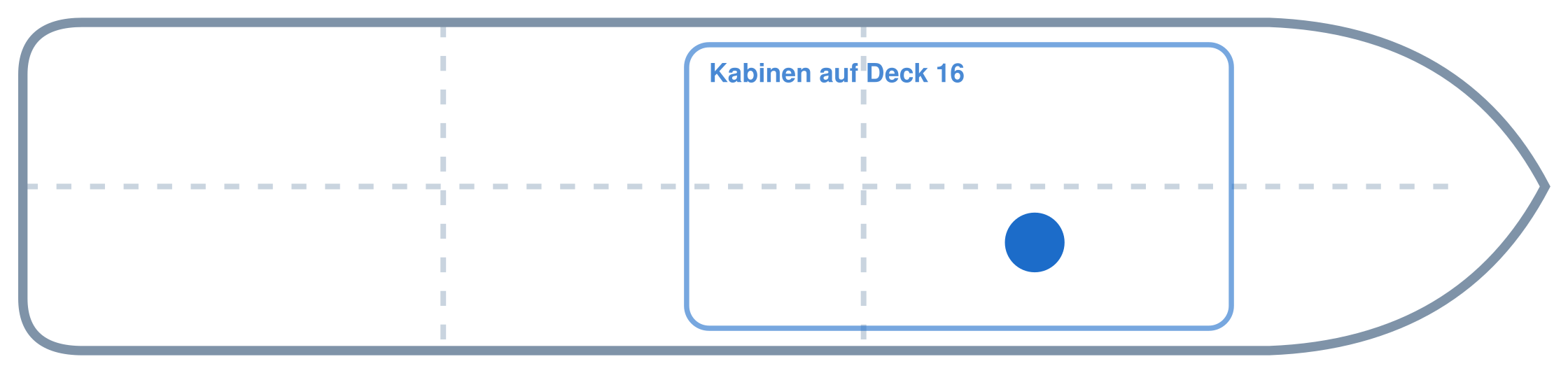 Lage der Kabine an Bord der AIDAcosma: Mittschiffs, Steuerbord