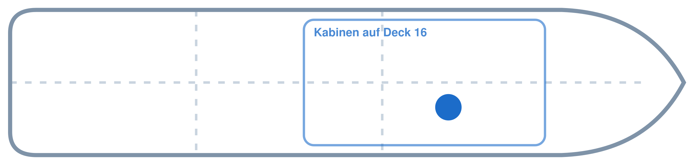 Lage der Kabine an Bord der AIDAcosma: Mittschiffs, Steuerbord