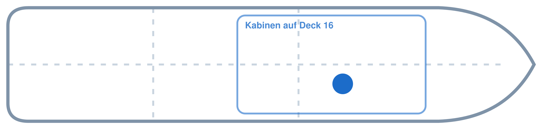 Lage der Kabine an Bord der AIDAcosma: Mittschiffs, Steuerbord