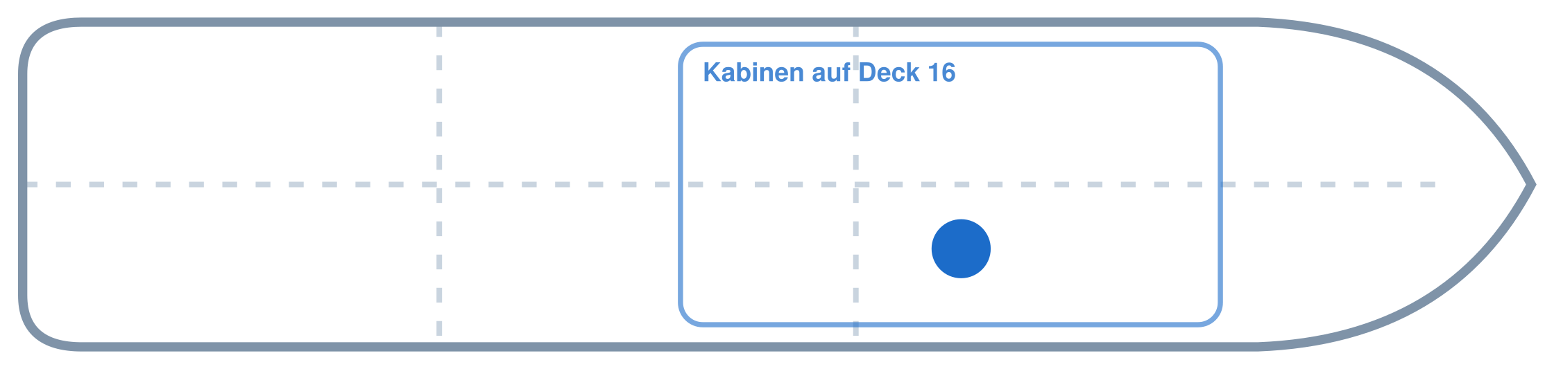 Lage der Kabine an Bord der AIDAcosma: Mittschiffs, Steuerbord