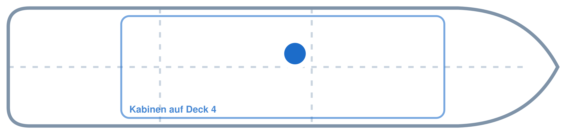 Lage der Kabine an Bord der AIDAcosma: Mittschiffs, Backbord