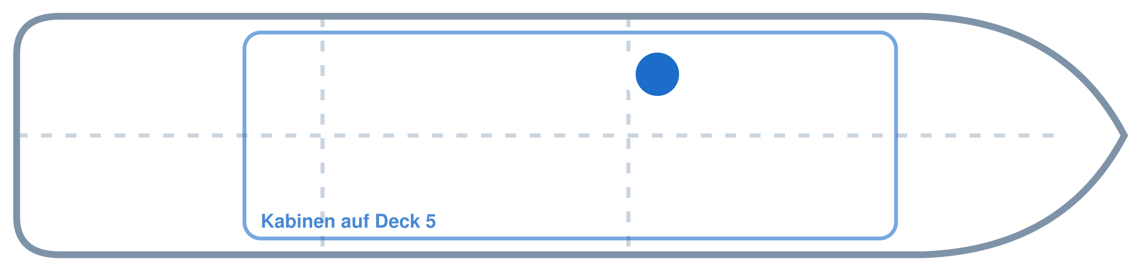 Lage der Kabine an Bord der AIDAcosma: Mittschiffs, Backbord