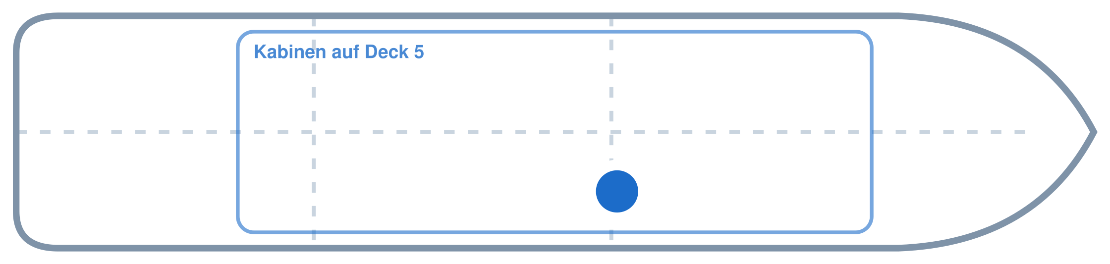 Lage der Kabine an Bord der AIDAcosma: Mittschiffs, Steuerbord