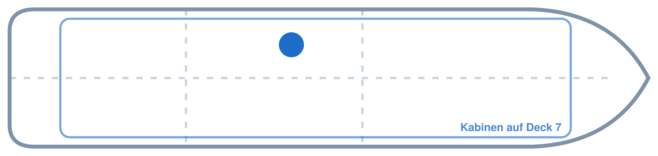 Lage der Kabine an Bord der AIDAdiva: Mittschiffs, Backbord