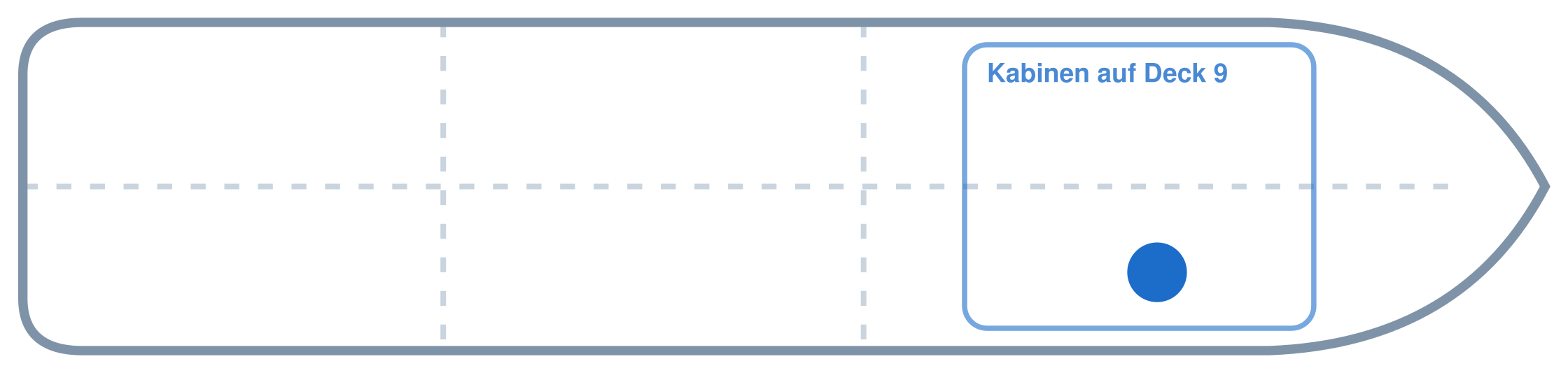 Lage der Kabine an Bord der AIDAdiva: Vorne, Steuerbord