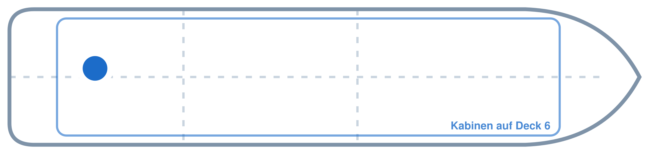 Lage der Kabine an Bord der AIDAluna: Hinten, Backbord