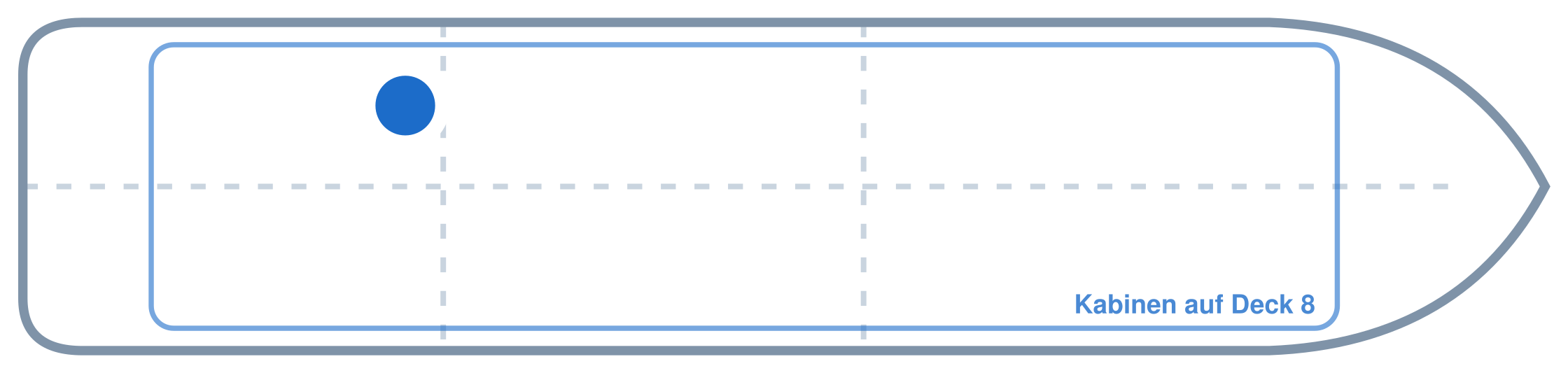 Lage der Kabine an Bord der AIDAluna: Hinten, Backbord