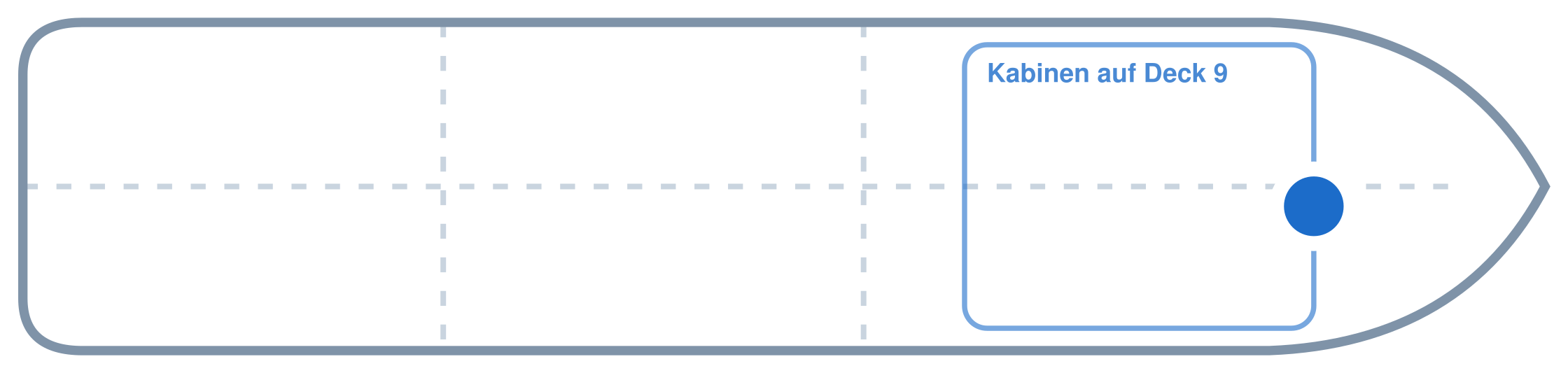 Lage der Kabine an Bord der AIDAluna: Vorne, Steuerbord