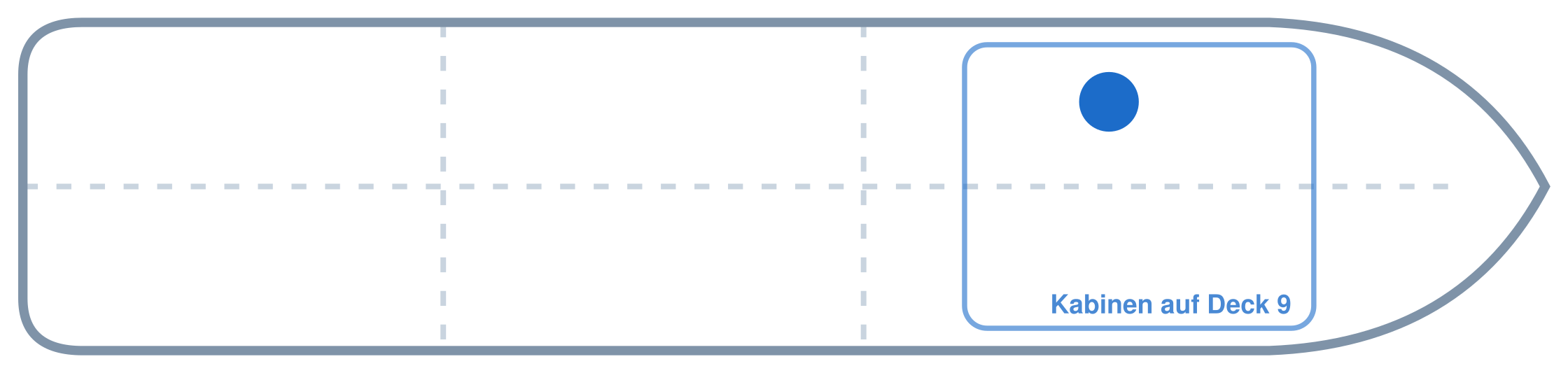 Lage der Kabine an Bord der AIDAluna: Vorne, Backbord