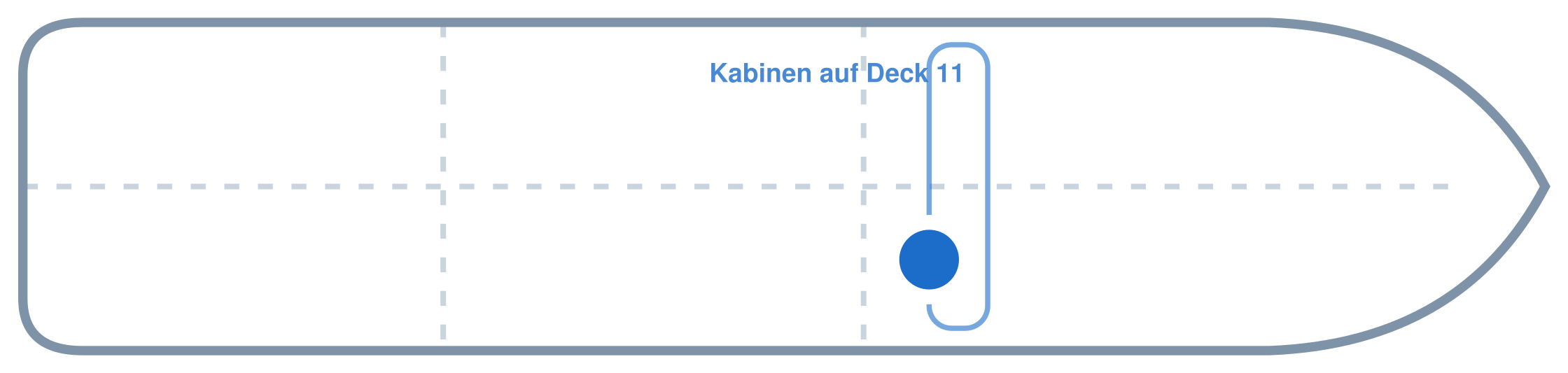 Lage der Kabine an Bord der AIDAmar: Vorne, Steuerbord