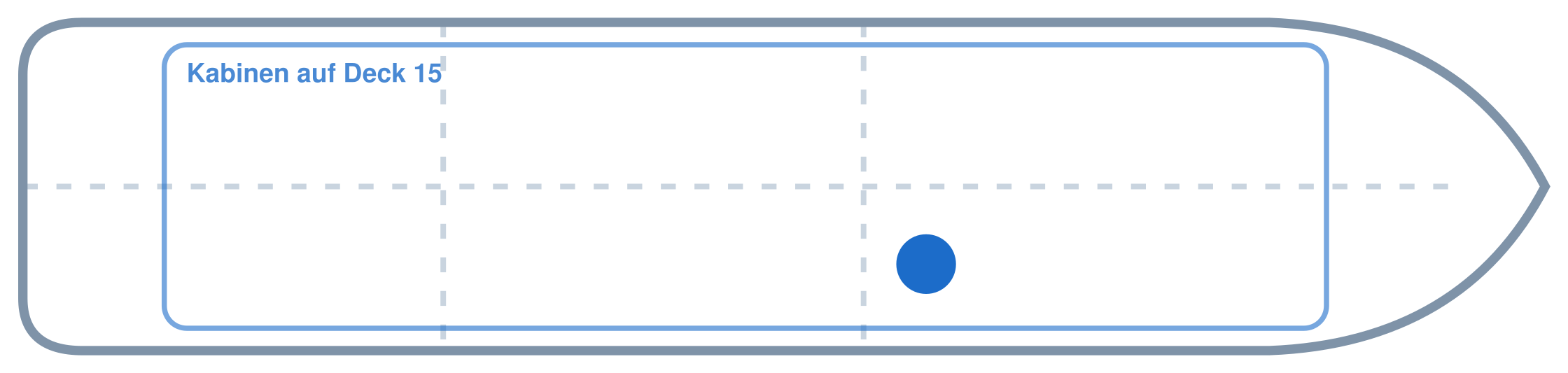 Lage der Kabine an Bord der AIDAnova: Mittschiffs, Steuerbord