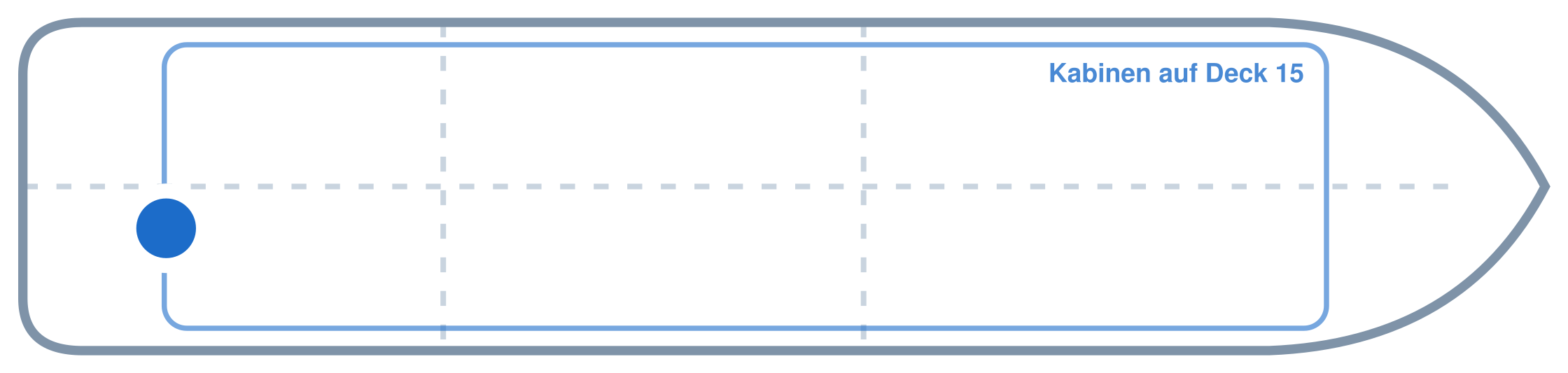 Lage der Kabine an Bord der AIDAnova: Hinten, Steuerbord